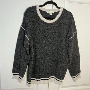Cotton Country Knit Sweater Womens XL Gray Made in Canada Neutral Cozy